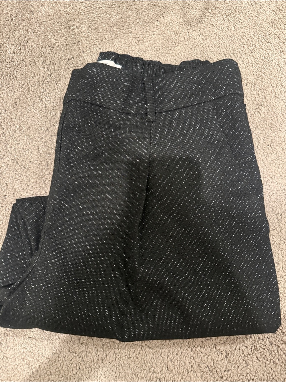 LOFT Black Sparkle Boot-Cut Pants with Metallic Threads
